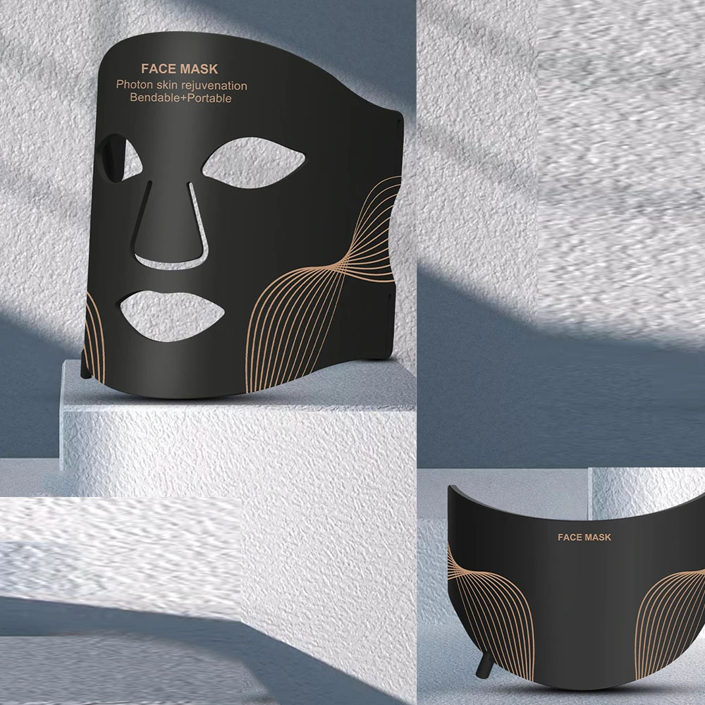 (Light therapy Mask with Neck) Silicone LED Mask Face With Neck 7 Colors LED Photon Red Light Infrared Therapy Flexible Facial Mask Beauty Devices Face Instrument Skin Rejuvenation Anti Aging