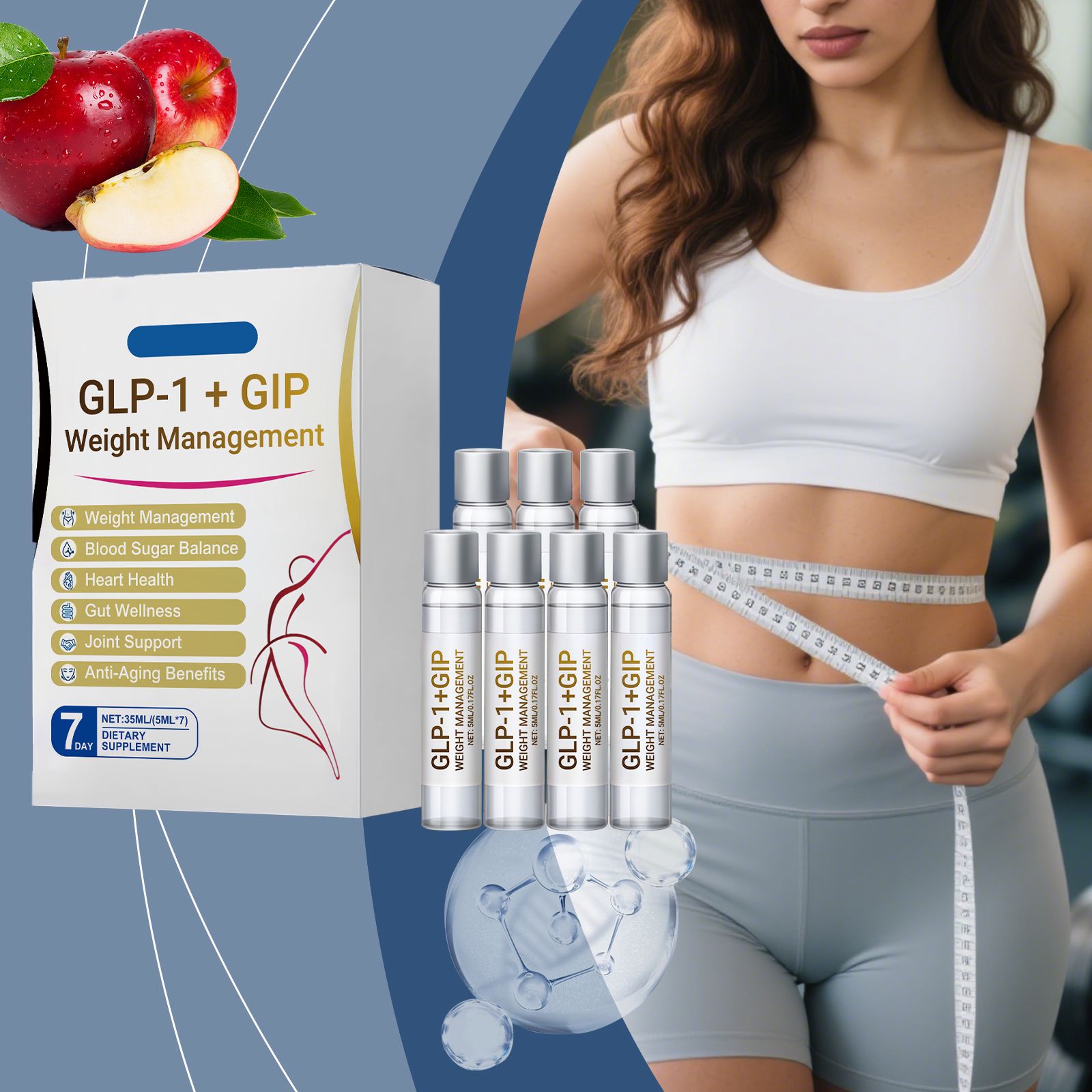 Body Care Drops Apple Cider Vinegar Green Tea Extract Daily Wellness Supplement For Energy Support