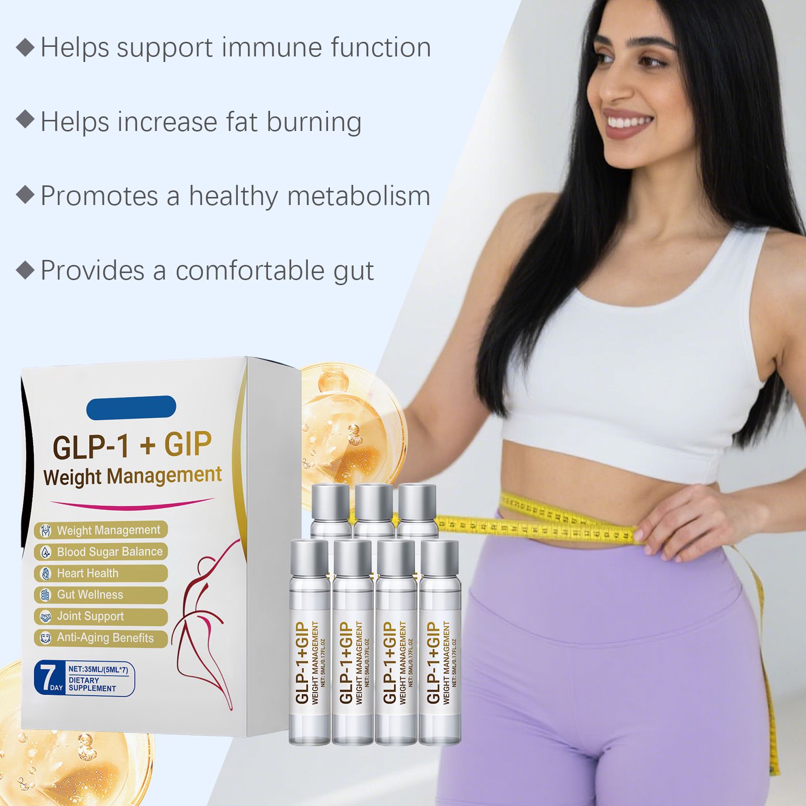 Body Care Drops Apple Cider Vinegar Green Tea Extract Daily Wellness Supplement For Energy Support