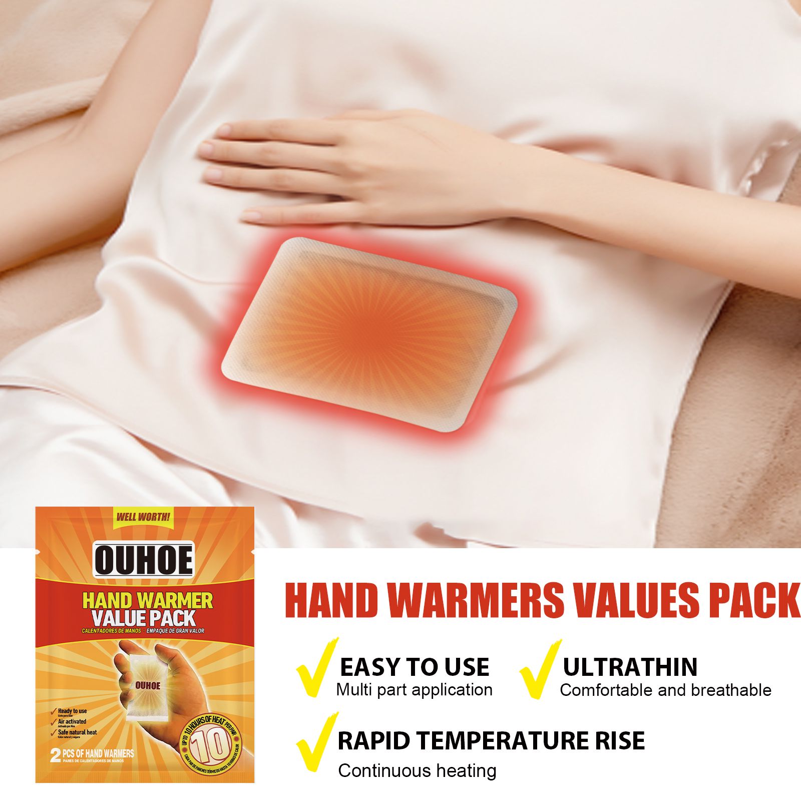 Self Heating Hand And Body Warmers Set Disposable Heat Patches For Winter Warmth