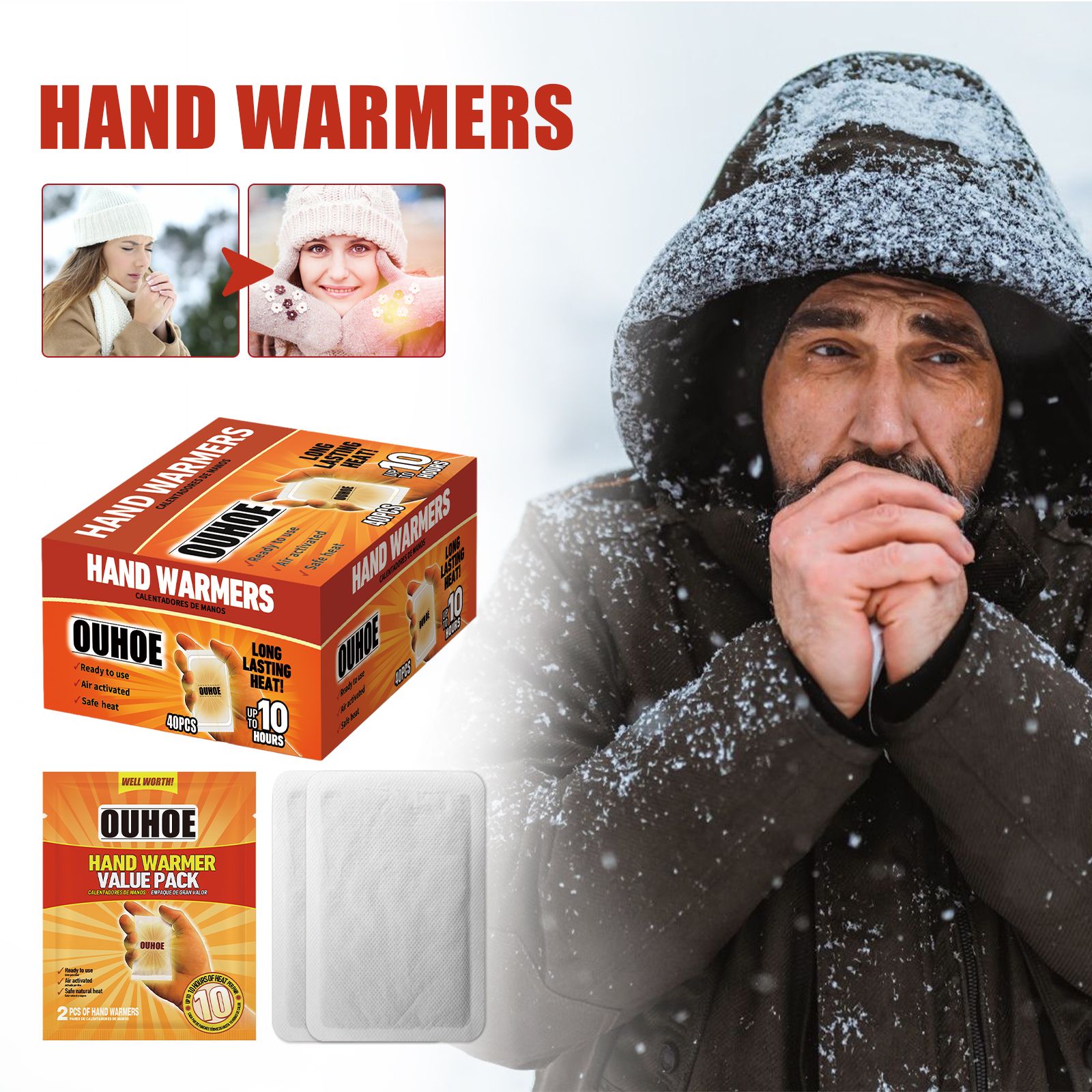 Self Heating Hand And Body Warmers Set Disposable Heat Patches For Winter Warmth