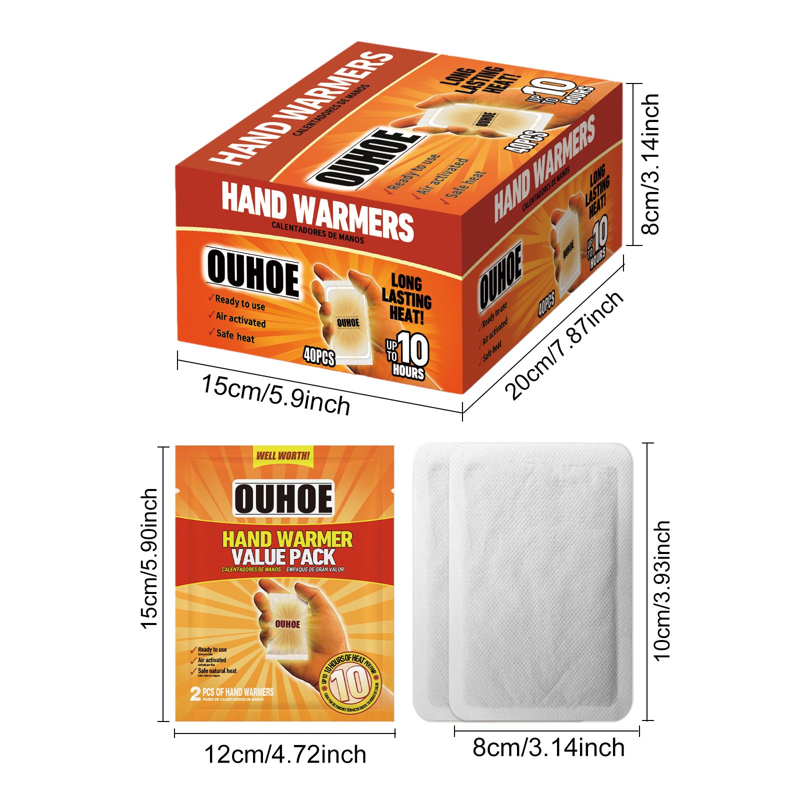 Self Heating Hand And Body Warmers Set Disposable Heat Patches For Winter Warmth