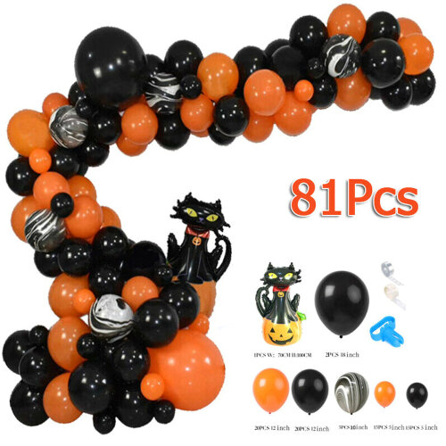 Halloween Balloon Garland Black Cat Party Ballon Arches Decor Carnival