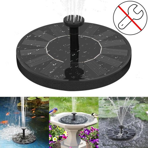 Solar Powered Fountain Water Pump Night Floating Garden Bird Bath A