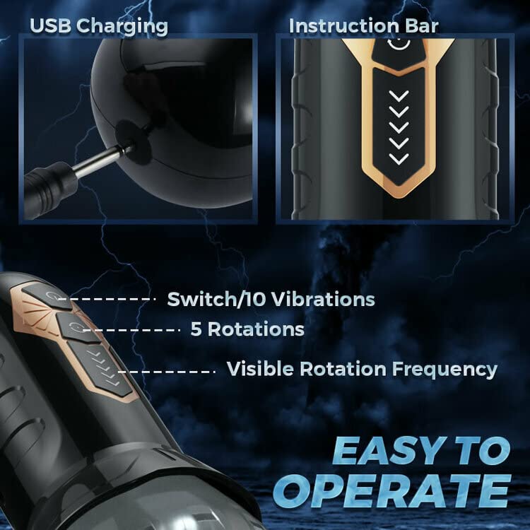Male Sex Toys Electric Male Masturbator Cup Mastuabors Toys Automatic Masturberbate Adult Oral Pocket Pussy Vibrator Stroker Toy Realistic Massager for Penis Stimulation Rotating Vibrating Functions
