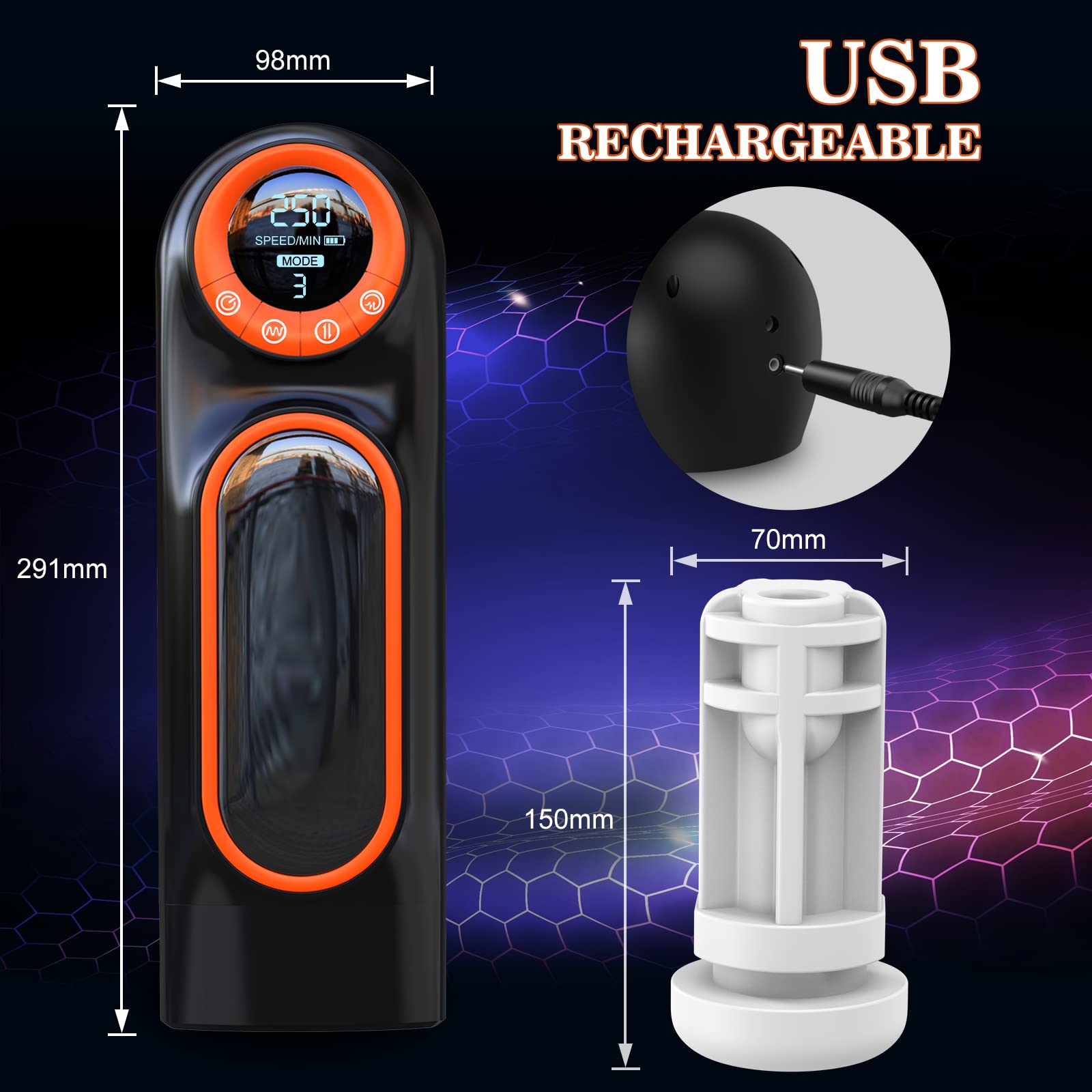 Electric Sucking Male Masturbator Cup Automatic Sex Toys with Powerful Sucking Vibrating and Thrusting Mode Sound Speaker Realistic Fleshy Tight Channel