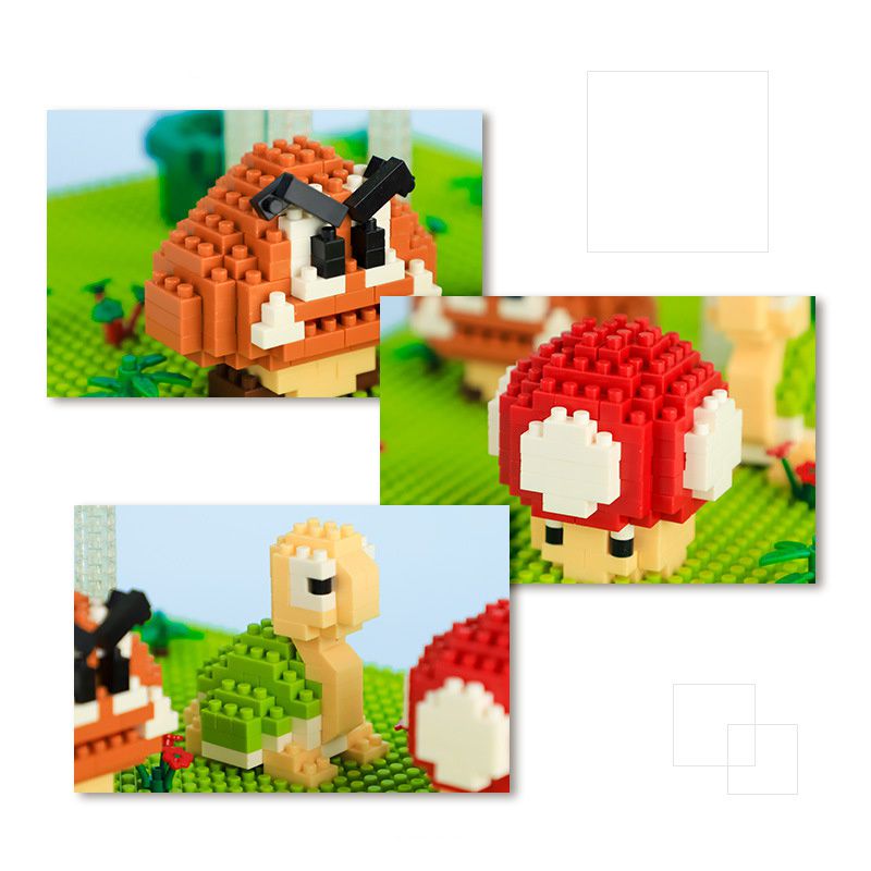 Flying Super Bros Mix Mario Bricks Micro Building Blocks Cartoon Anime Figures Doll Collectible Model DIY Toys Gift for Children