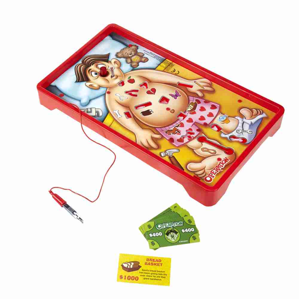 Classic Operation Game, Electronic Board Game with Cards, Indoor Game for Kids Ages 6 and Up