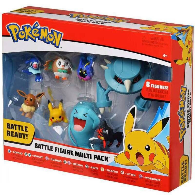8pcs Set Pokemon Battle Figure Multi Pack Pikachu Eevee Wobbuffet Toys Gifts