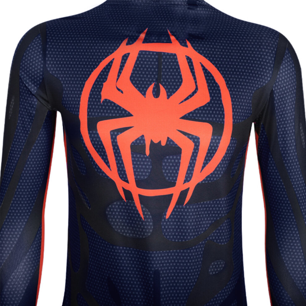 (3~4Years) Spider-Man Across The Spider-Verse Kids Cosplay Fancy Costume Spiderman Miles Morales Halloween Party Jumpsuit