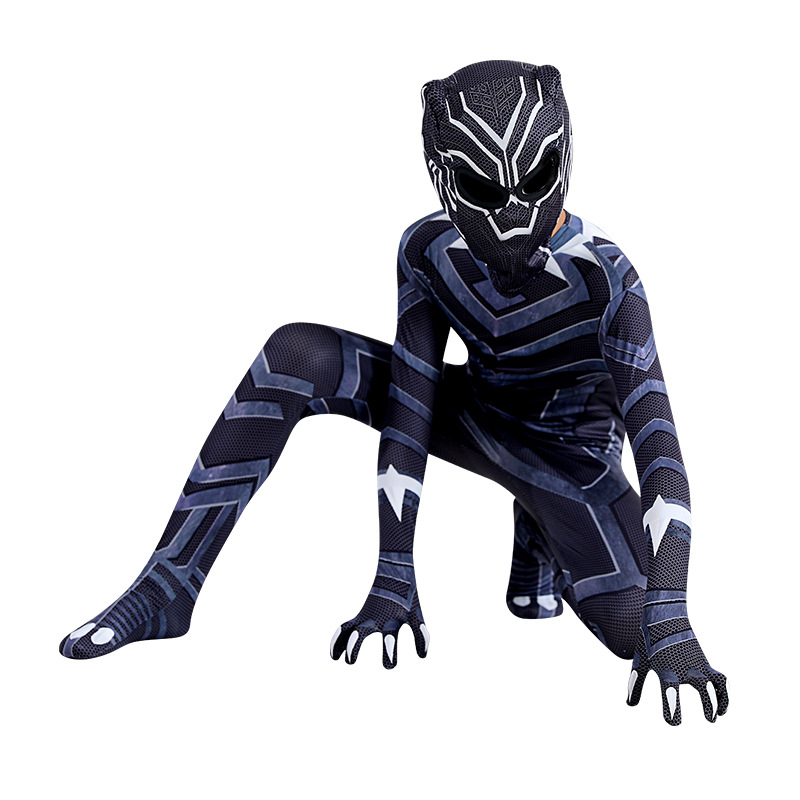 (110cm) Black Panther 2 Wakanda Forever Costume Superhero Cosplay Kids Jumpsuit Suit