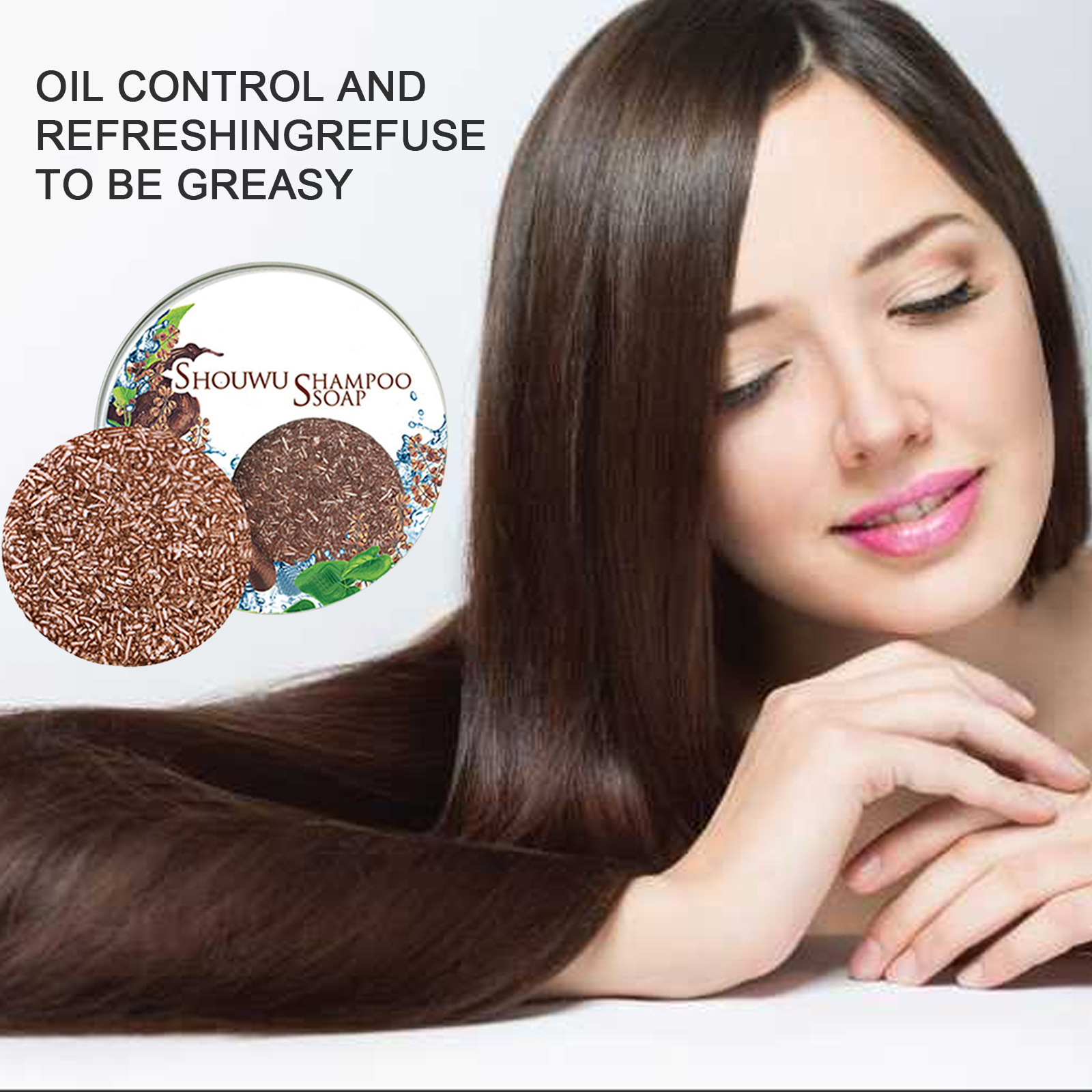 Hair Shampoo Soap Darkening Shampoo Bar Polygonum Multiflorum Nourishing Hair Root Essential Oil Natural Plant Soap 60g