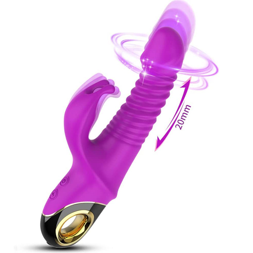 (Purple) Thrusting G-spot Rabbit Vibrator for Women Adult Sex Toys for Female Solo Realistic Silicone Dildo G Spot Massager for Clitoral Anal Stimulation