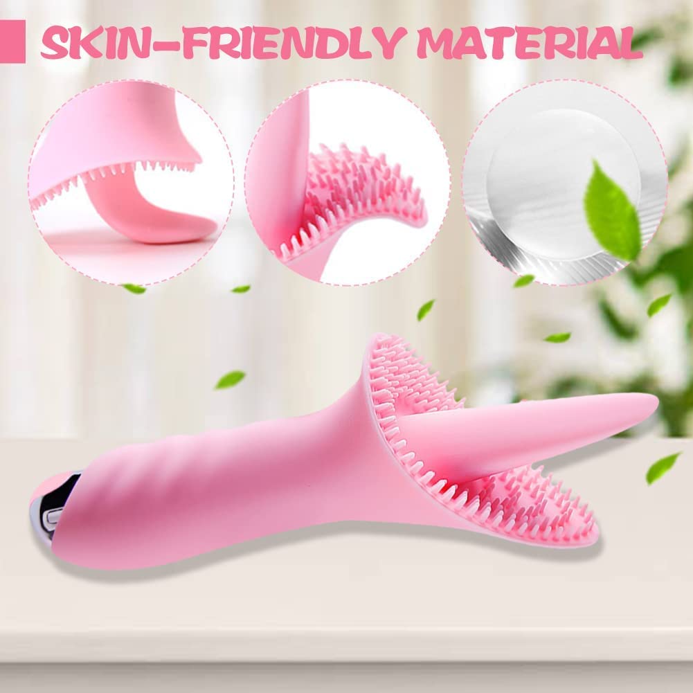 Clitoral Stimulator Tougue Licking Vibrator Clit Vagina Nipple Masturbator G-Spot Stimulator Dildo Adult Sex Toy for Couples and Women