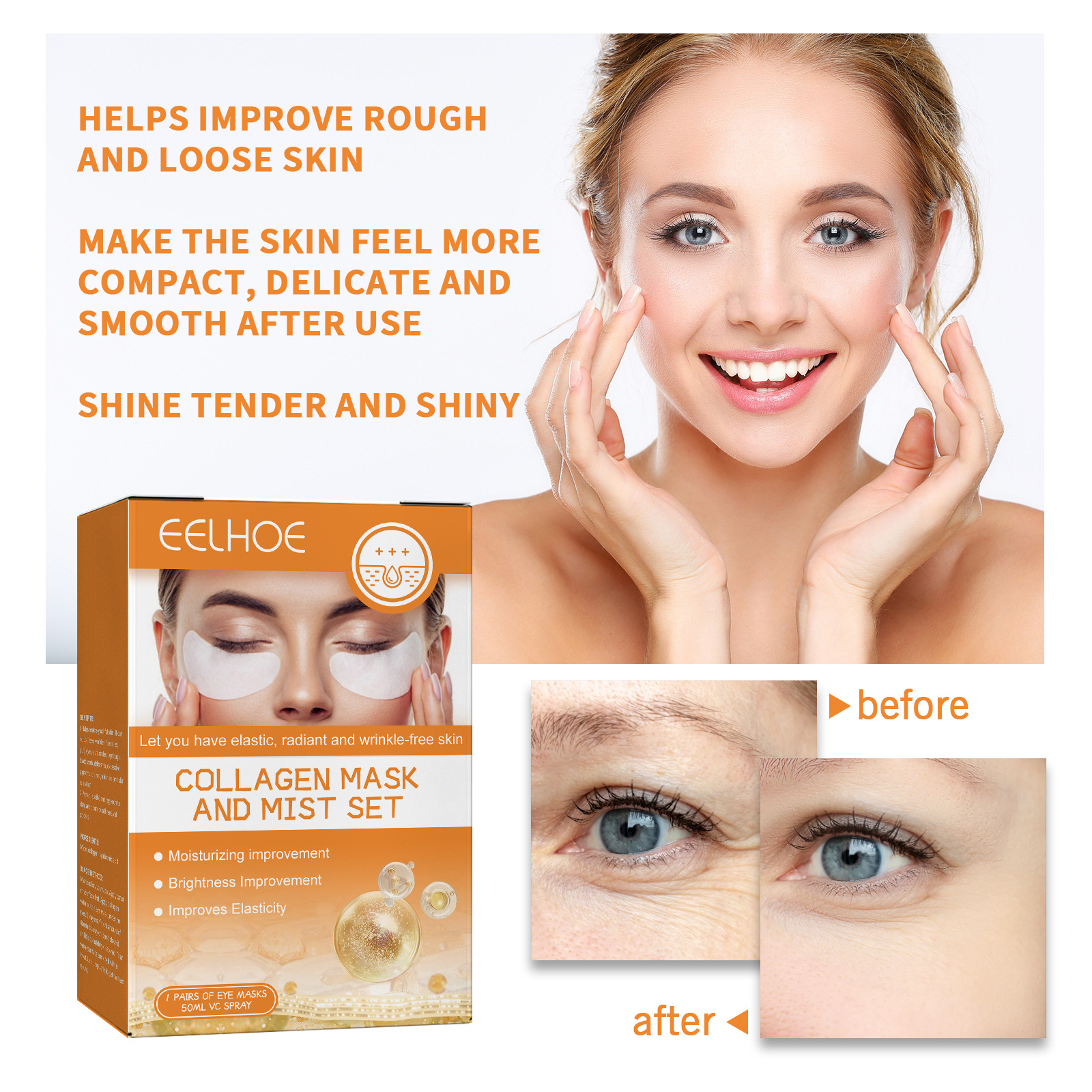 Collagen Film Mist Kit Skin Nourishing Moisturizing Skin Stone Whitening Brightening Vitamin C Moisturizing Spray