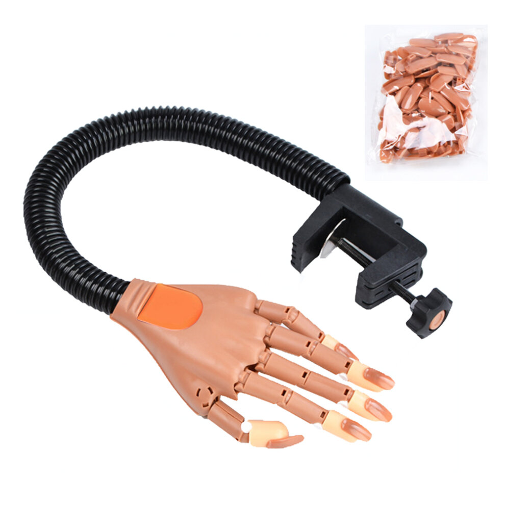 Practice Hand for Acrylic Nails, Flexible Nail Practice Hands Training Kits with 100pcs