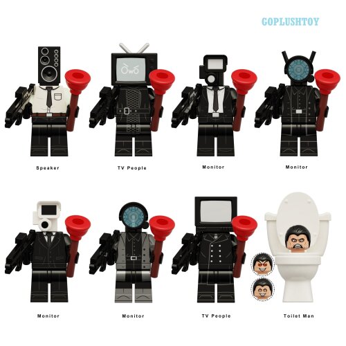 Toilet Skibidi Building Blocks Tv Monitor Cameradiy Minifigures Toys 8PCS