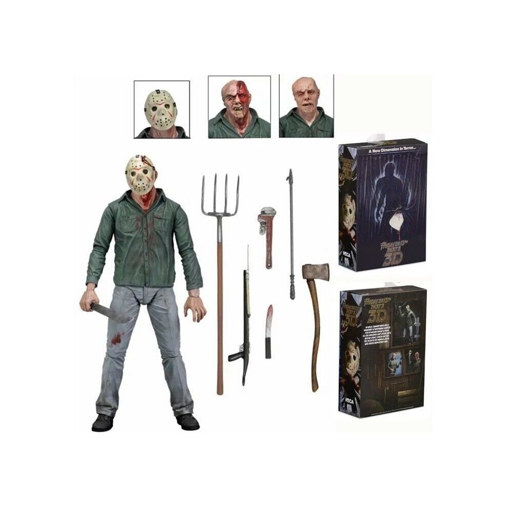 NECA Friday the 13th 3D JASON VOORHEES Ultimate Action Figure Toy Model Multicolor Kids Gift 7 Inches