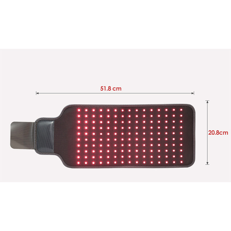 (Grey) 150 LEDs Red＆Infrared Light Therapy Belt 850nm 660nm Back Pain Relief Burn Fat Wrap Slimming Machine Waist Heat Pad Full Body