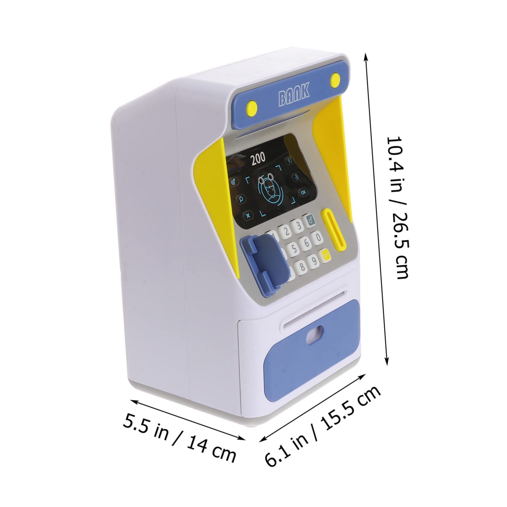(Blue) Face Recognition ATM Kid Piggy Bank for Kids Electronic Saving Bank Password Cash Pot Safe for Home Saving Pot Child Coin Multifunction
