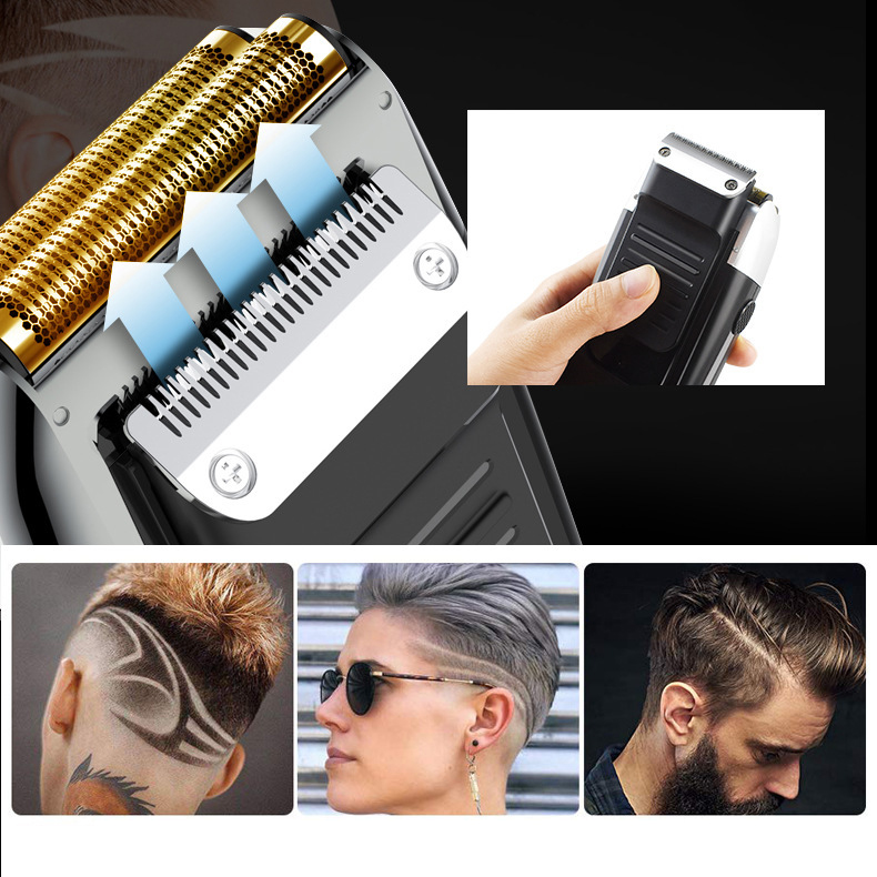 Mens Dual Blade Electric Shaver and Hair Clipper Portable Grooming Tool with LCD Display