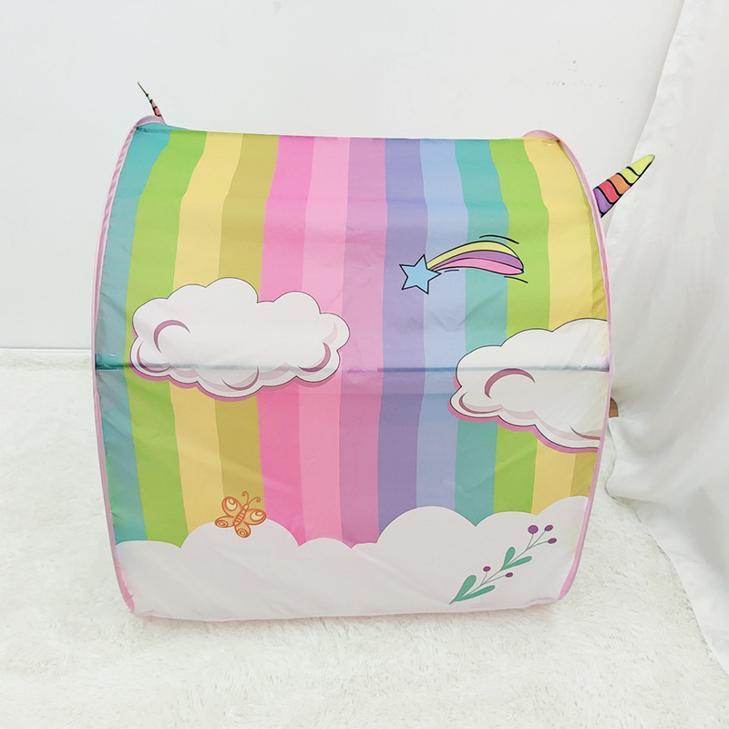 Unicorn Beach Tent for Kids Foldable Double Playhouse for Fun and Sun Protection