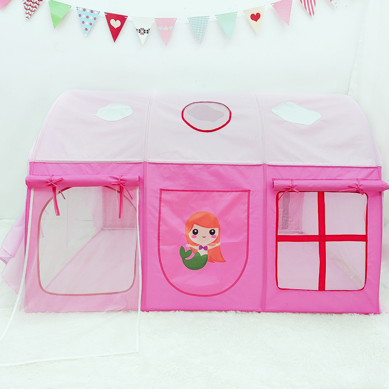 Childrens Bed Tent and Play Tunnel Playhouse for Boys and Girls