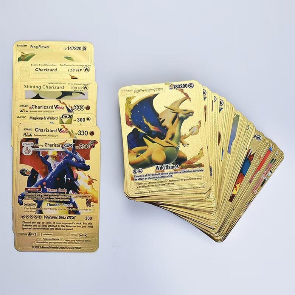 55Pcs For Pokemon Card Mint Vmax GX Charizard Collection Boxes Gold Cards