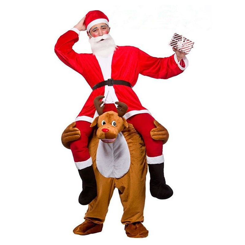 Christmas Reindeer Costume Easy to Wear and Walk Costume for Reindeer Mascot Fancy Riding on Reindeers Shoulders Unisex Adult Party Pants Xmas Costumes