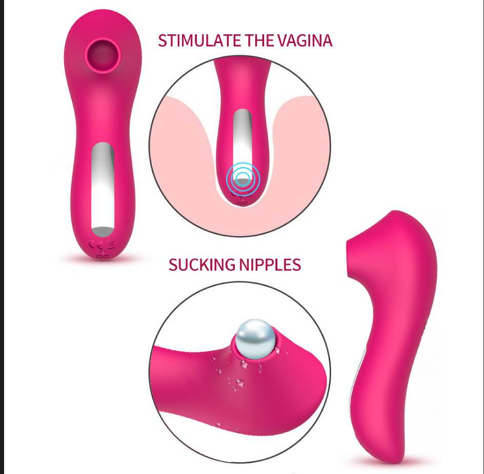 (Rose Red) Mini Woman Clitoral G Spot Nipple Sucking Vibrator Clitoris Sucker Pussy Dildo Stimulator Vaginal Massage Adults Sex Toys Couples Female Masturbator