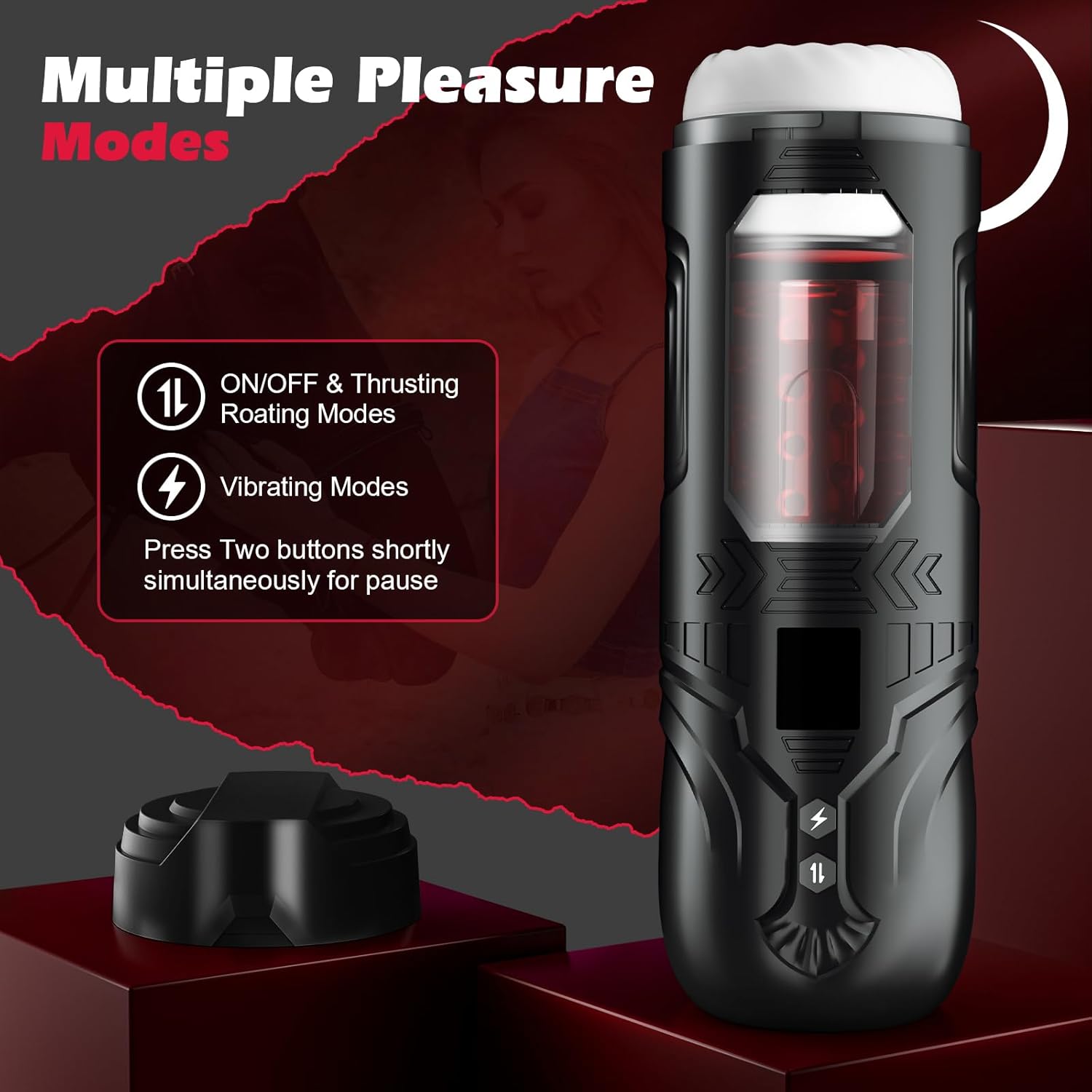 Automatic Male Masturbator Cup Sex Toys for Men Telescopic Rotating Vibration Male Adult Toys for Penis Stimulation UK Penis Pump Vibrator Stroker Toy