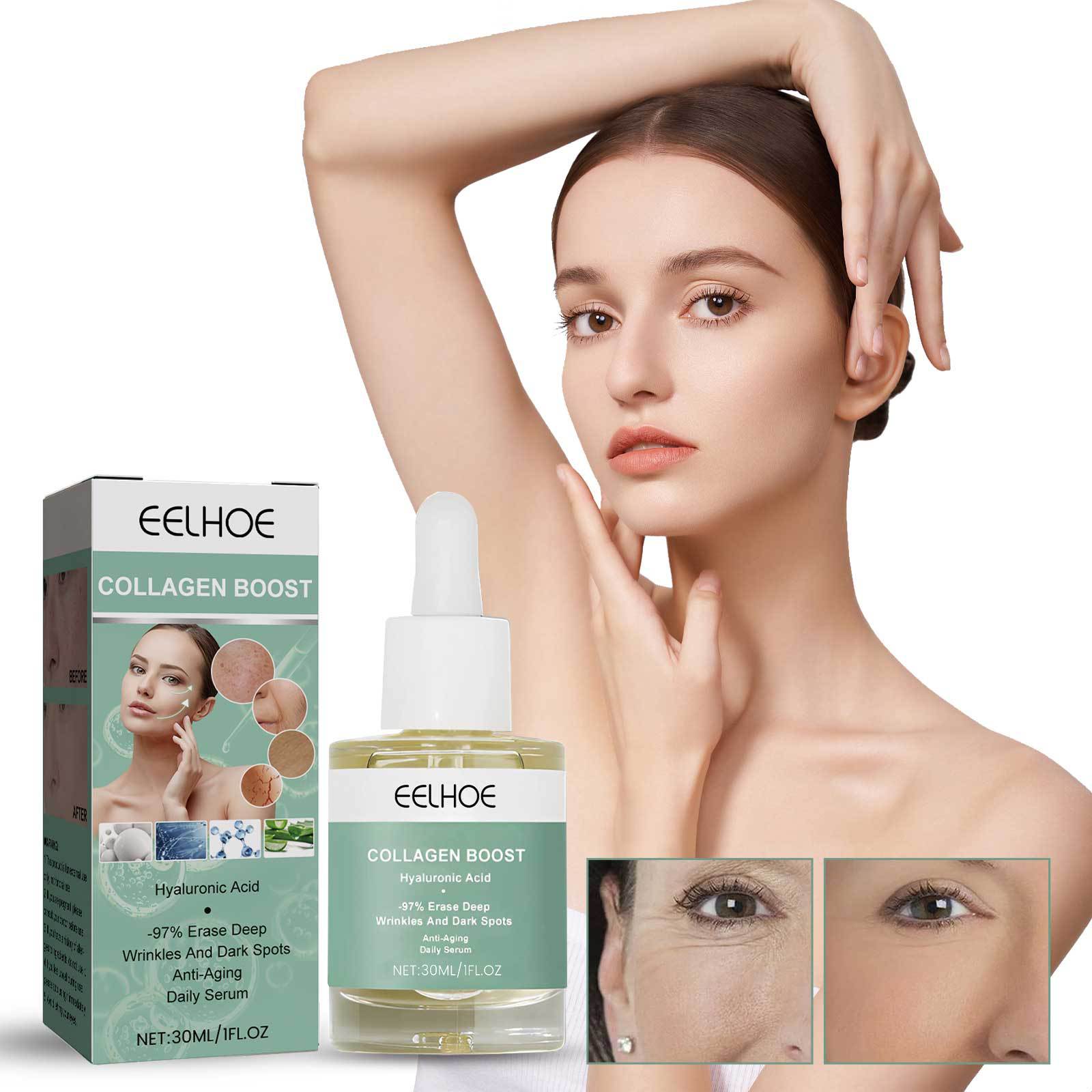 Collagen Skin Essence Anti Dark Spots Serum Fade Fine Lines Remove Wrinkles Improve Dry Skin Moisturiz Smooth Skin Anti Aging Hydrates Skin Care 30ml