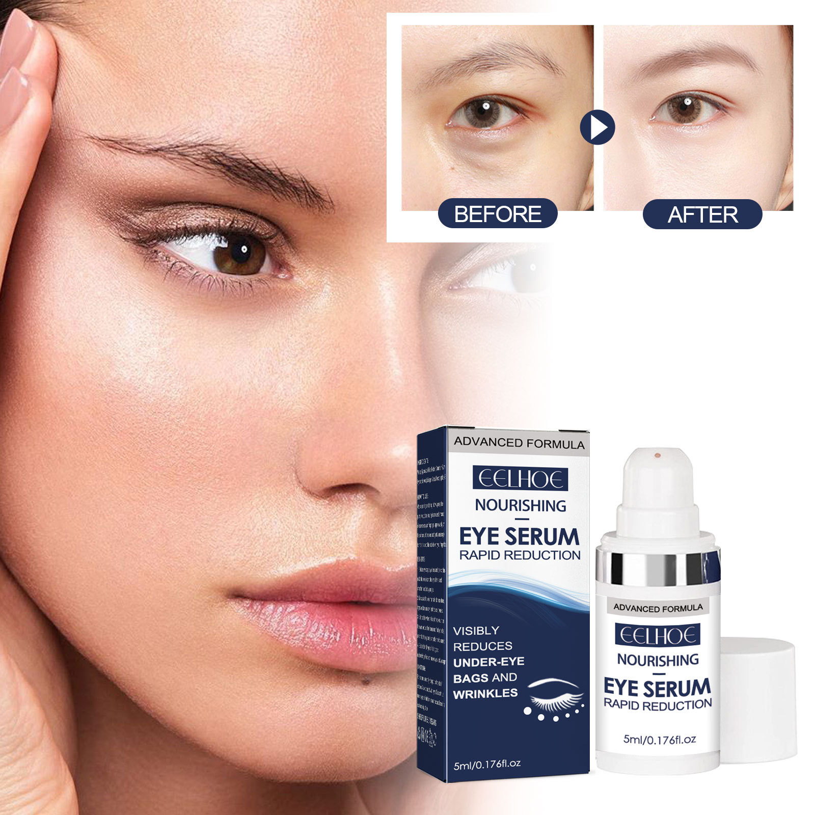 (1 PC) Anti Dark Circles Eye Serum Smooth Hydrates Lighten Eye Wrinkles Moisturize Fade Fine Lines Skin Lifting Firming Repair Roughness Anti Puffiness