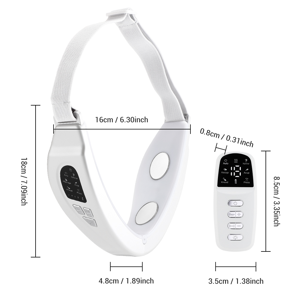 EMS V Face Facial Machine Red Blue Light Electric V Line Up Lift Belt Face Massage Heating Face Skin Lifting Firming Beauty Device Double Chin Reduce