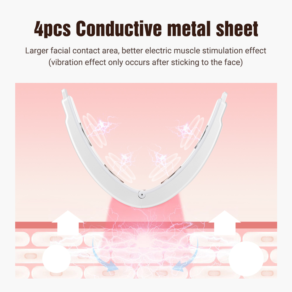 EMS V Face Facial Machine Red Blue Light Electric V Line Up Lift Belt Face Massage Heating Face Skin Lifting Firming Beauty Device Double Chin Reduce