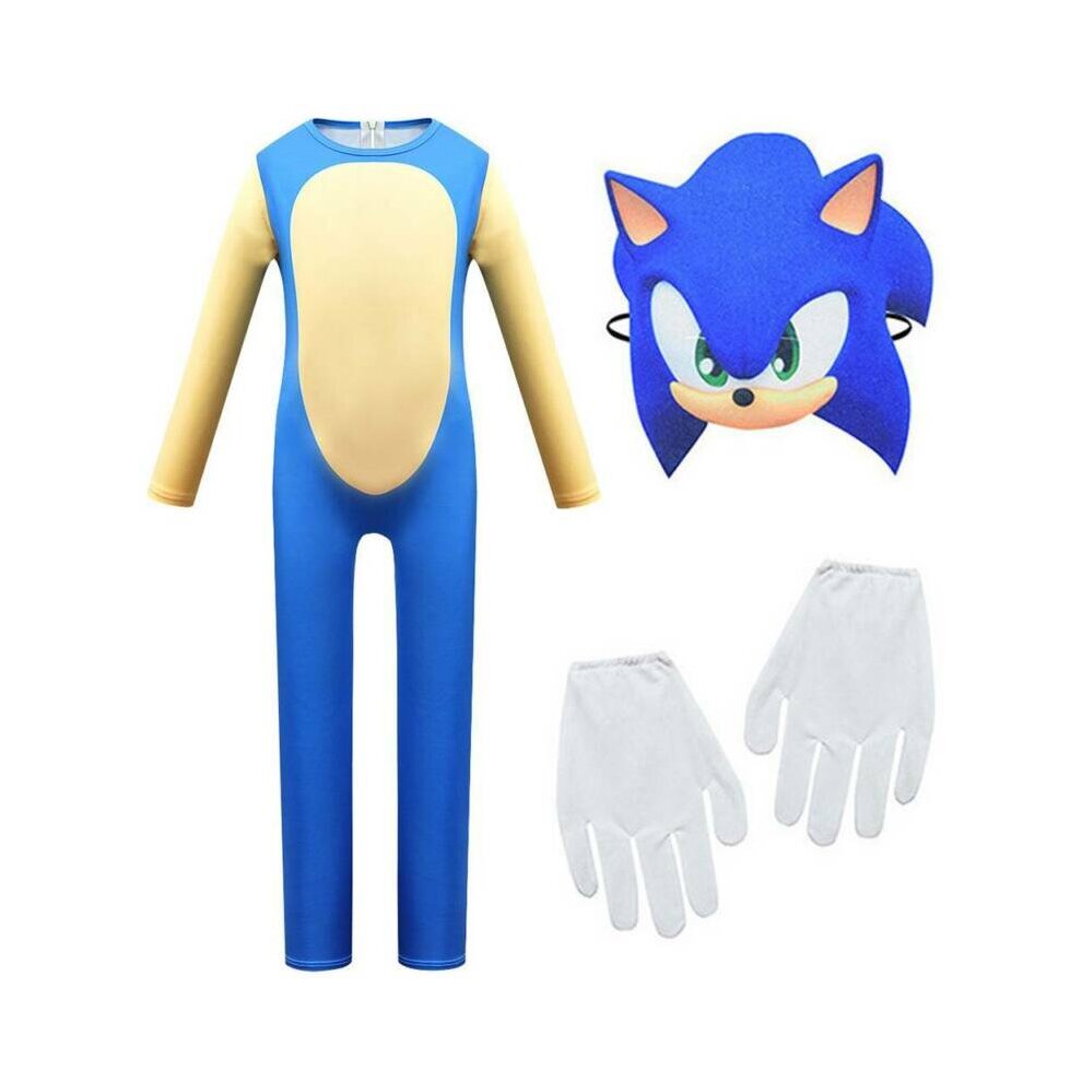 (Blue, 4-5 Years) Sonic The Hedgehog Kostu00fcm Kinder Jumpsuit Outfit Set Cosplay Karne