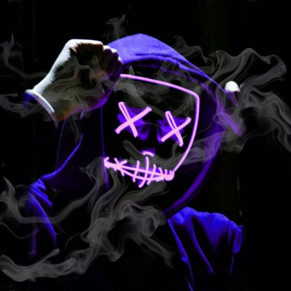 Halloween Mask LED 3 Light Up Modes for Cosplay Costumes Festival Carnival Masquerade Party Gifts for Kids Adult Men Women