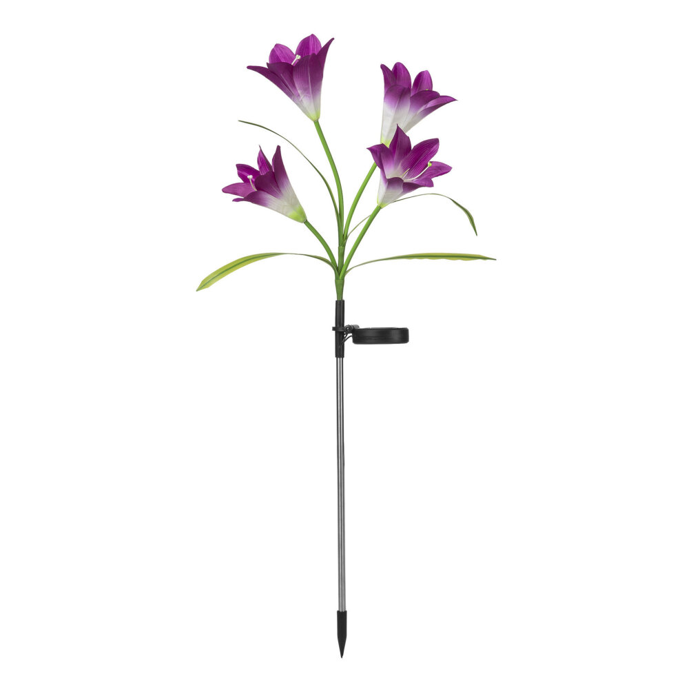 (Purple) LED Garden Solar Powered  Ground Plug Lamp Yard Lawn Waterproof Lights Outdoor
