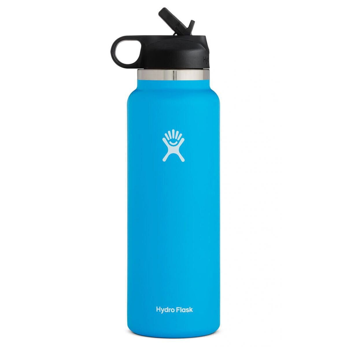 (White) Hydro Flask Water Bottle 32oz Vacuum Insulated Stainless Steel Wide Mouth Leak Proof Straw Lid with Strap Unisex Travel Bottle Reusable Coffee Mug
