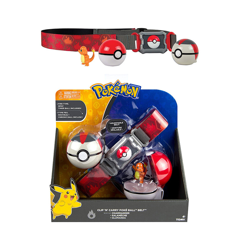 (Pikachu) Pokémon Clip N Go Belt Set Poke Ball with Battle Figures Holiday Party Fun Game Toy Action Figure Model Gifts for Children
