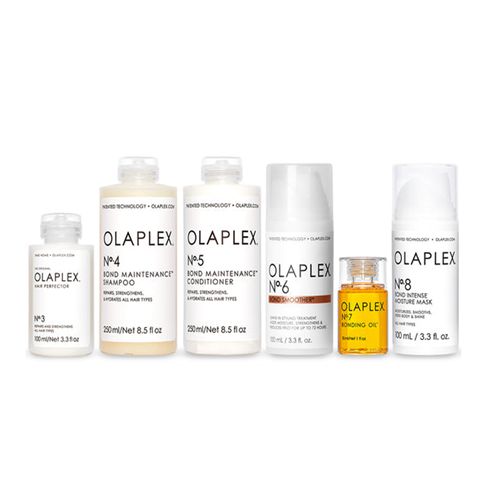 Olaplex No.3 Hair Perfector No.4 Bond Maintenance Shampoo No.5 Bond Maintenance Conditioner No.6 Bond Smoother No.7 Bonding Oil No.8 Bond Intense Moisture Mask