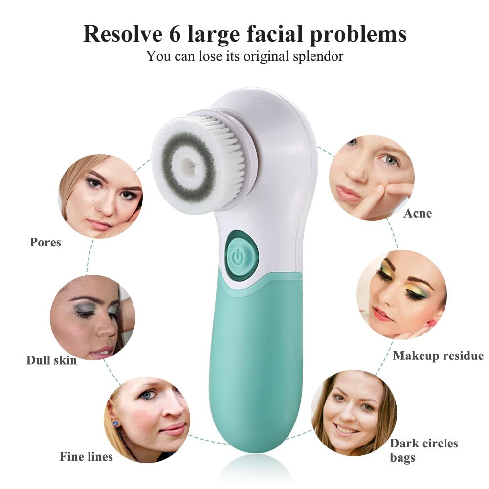 Facial Cleansing Brush Silicone Brush Cleaner Electric Facial Exfoliating Massage Brush for Deep Cleaning Removing Blackhead Face Massaging