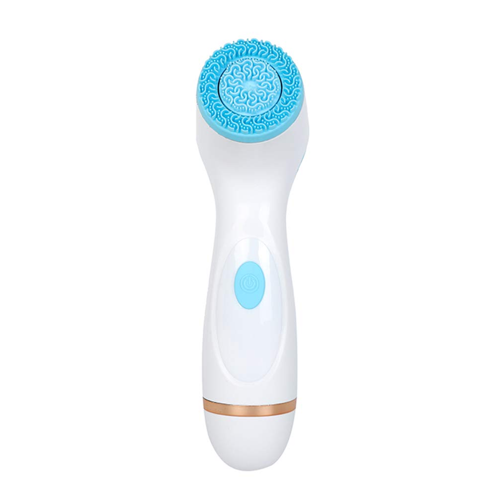(Blue) Facial Cleansing Brush Electric USB Charging Multi-Function Face Washing Instrument Silicone Face Brush Sonic Cleansing Brush