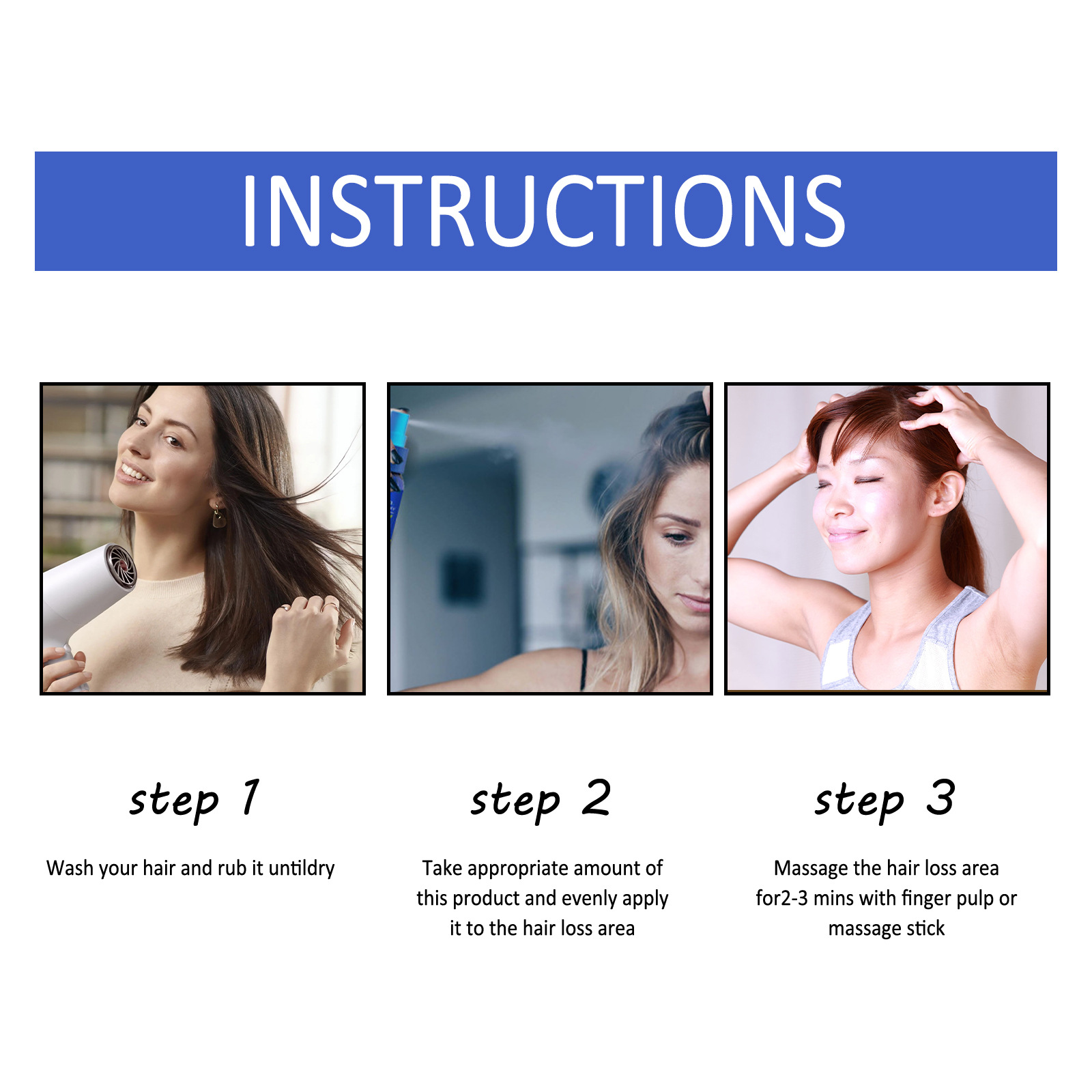 Ginger Hair Growth Spray Scalp Massage Hair Care Nutrient Solution 30ml