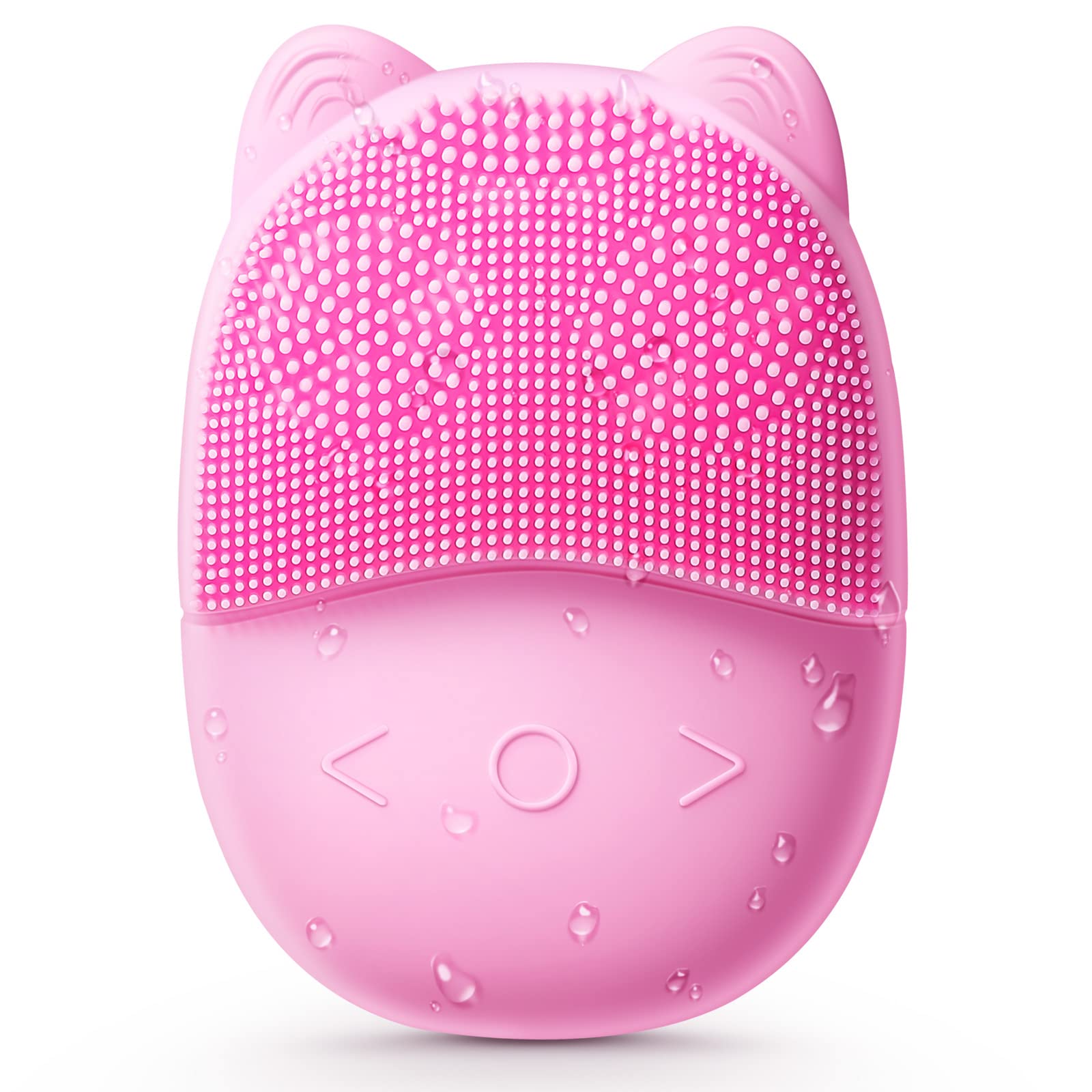 (Pink) Electric Face Scrubber Facial Cleansing Brush Vibrating Cleanser Machine for Exfoliating Waterproof  Rechargeble