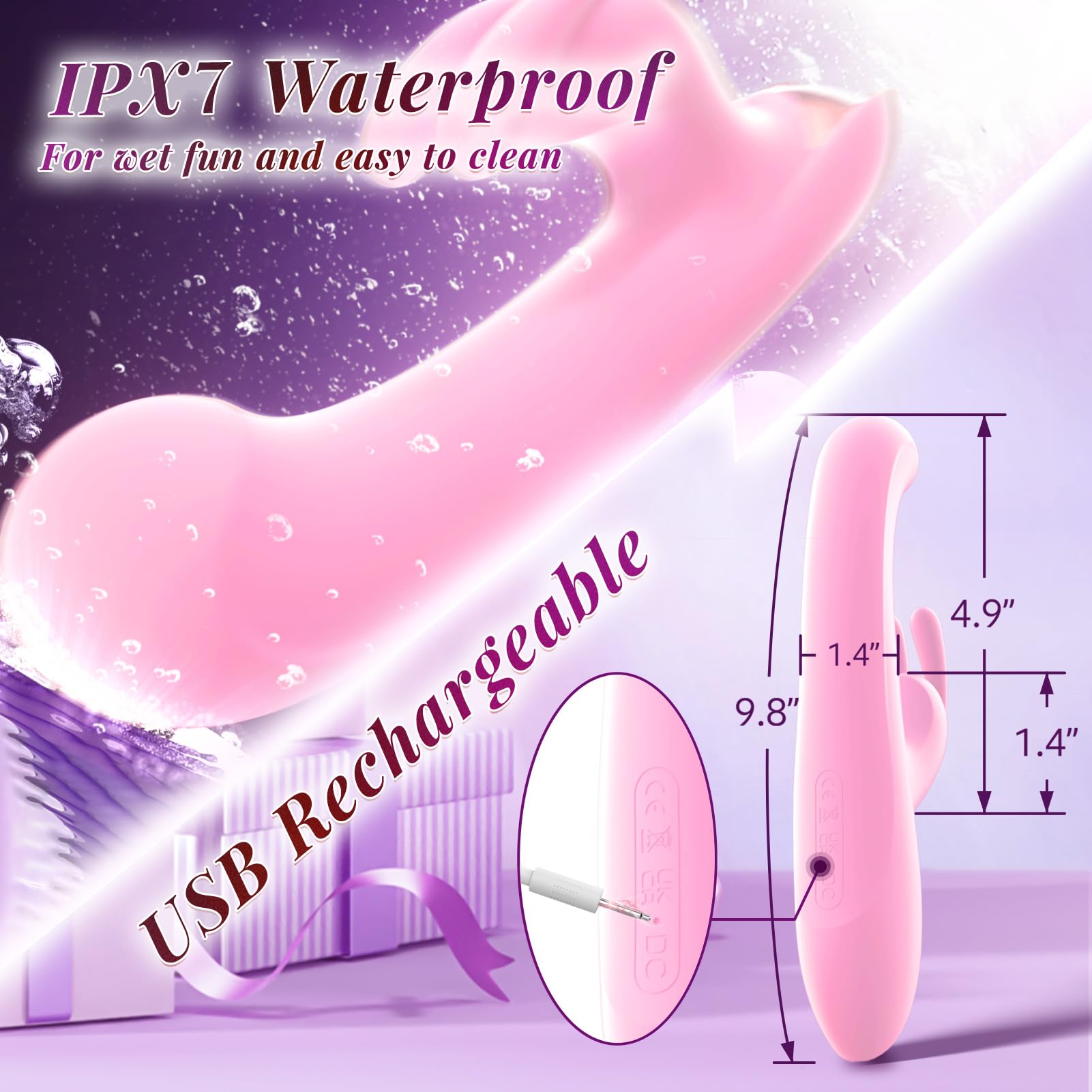 (Purple) Adult Sex Toys G Spot Vibrator Rabbit Vibrators for Women Vibrating Wand Adult Toy Clitoral Anal Toys Dildo Sex Machine