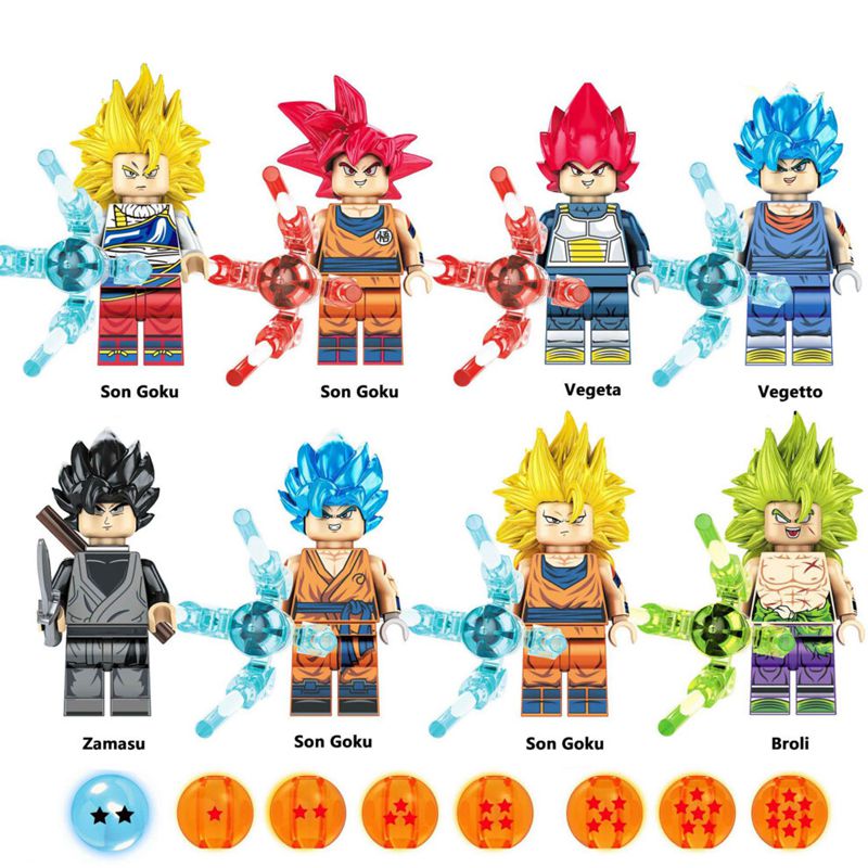8PCS Dragon Ball Mini figure Building Blocks Fit Lego Kids Toys