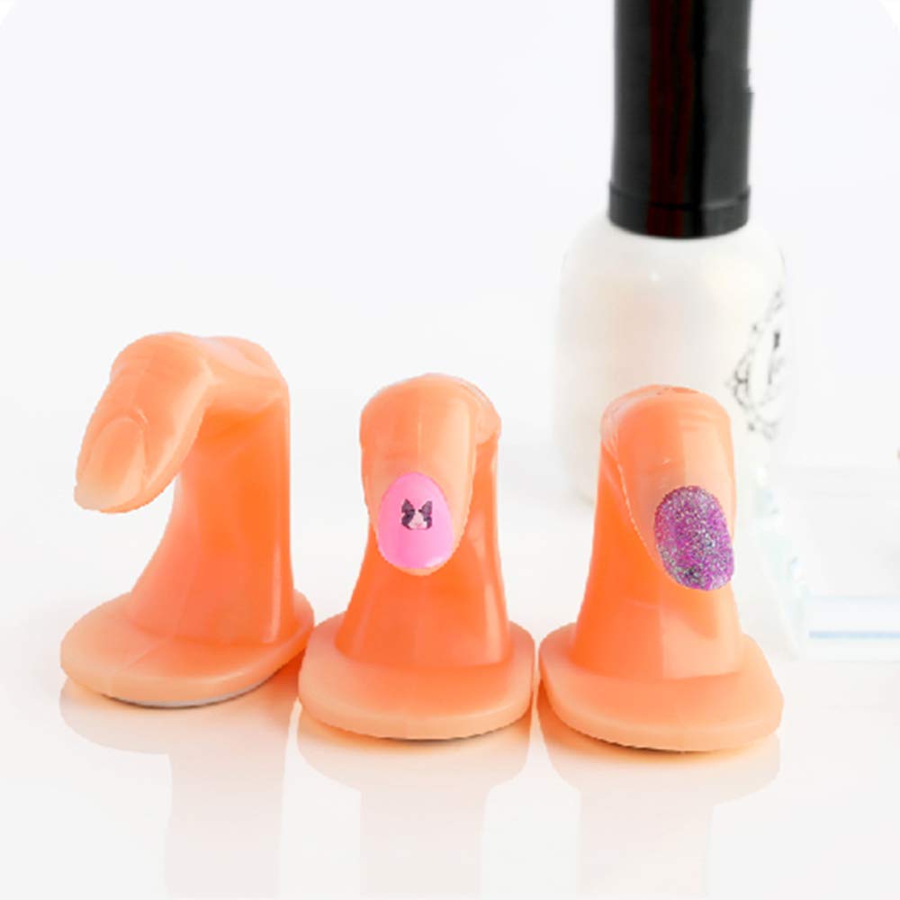 14Pcs Manicure Practice Hands Finger Practice Stand Plastic Fake Fingers Model Nail Training Finger for Acrylic Gel and Nail Art