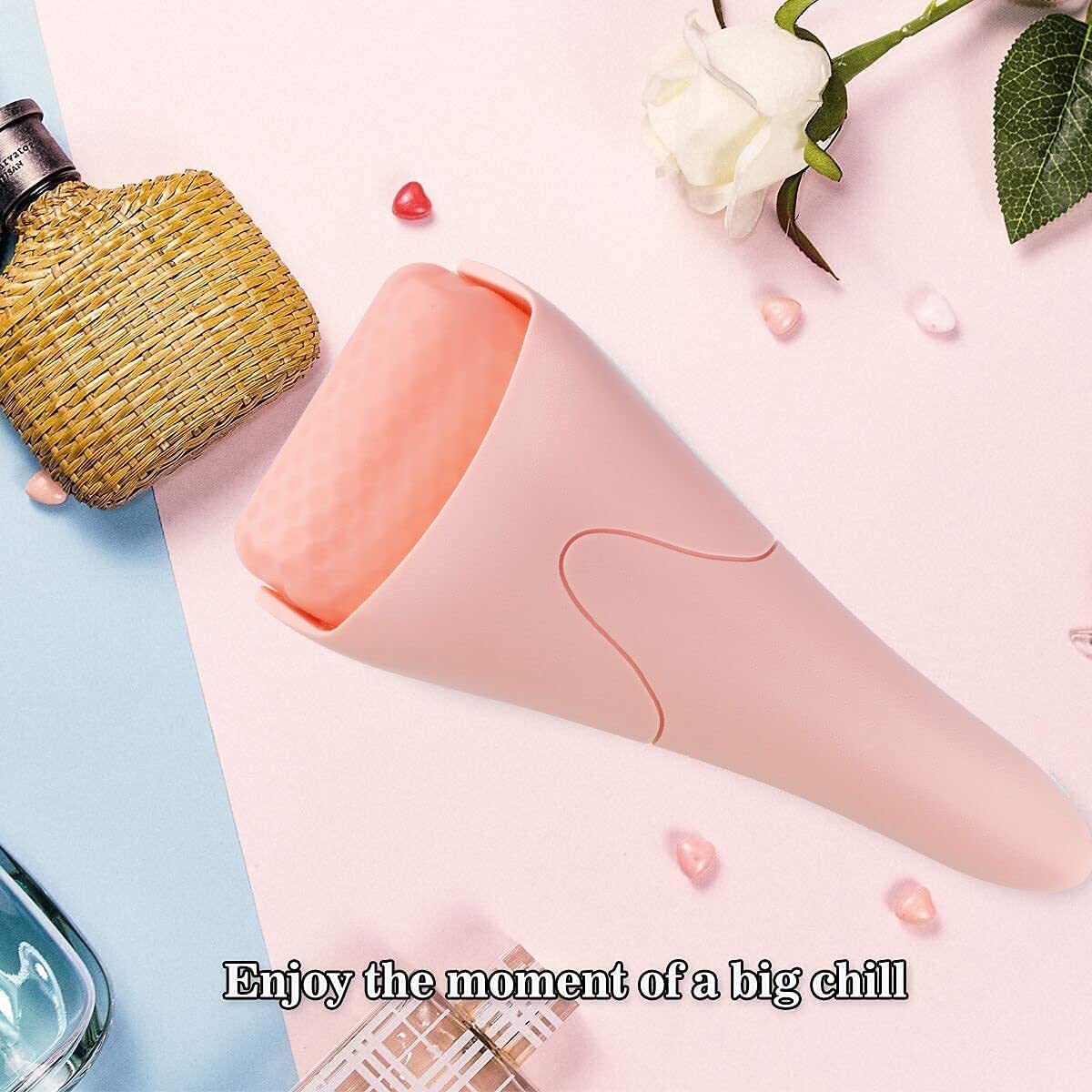 (Pink) Ice Roller for Face Eyes Womens Gifts Face Roller Massager Puffiness Migraine Pain Relief and Minor Injury