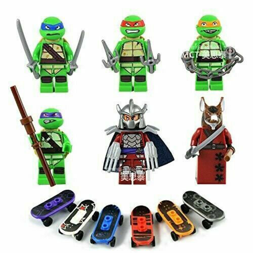 Teenage Mutant Ninja Turtles Fit Lego Minifigures 6pcs Action Figure Toys Kids Gift